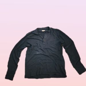 Rag & Bone Med Dark Navy Long Sleeve Henley